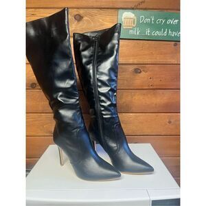 No Brand Faux Soft Leather Heeled Boots Sz 42 (10) NWOT